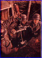 German Soldiers loading the 81 mm or Granatwerfer 34